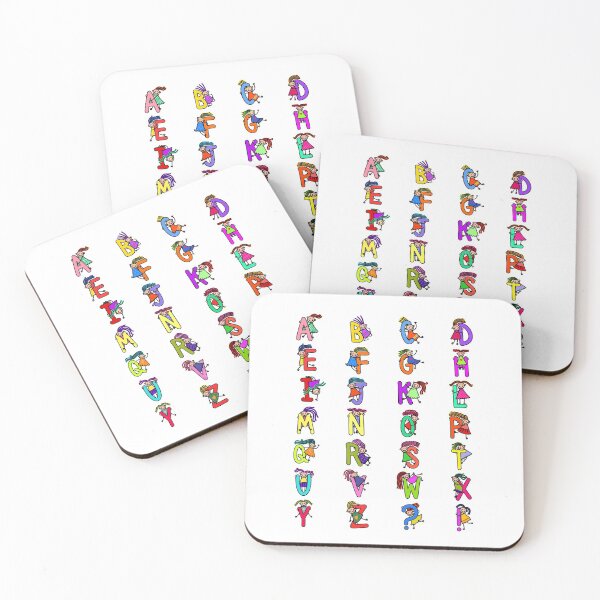 Item preview, Whole Alphabet for girls alphabet Kids Colorful Cartoon Character designed and sold by funwithletters.