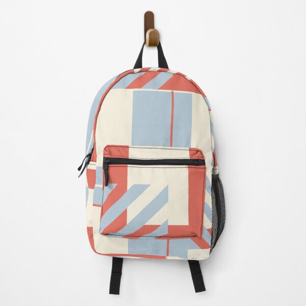 Item preview, Geometric minimalist squares diagonals grid beige lightblue brick designed and sold by GHSimple.