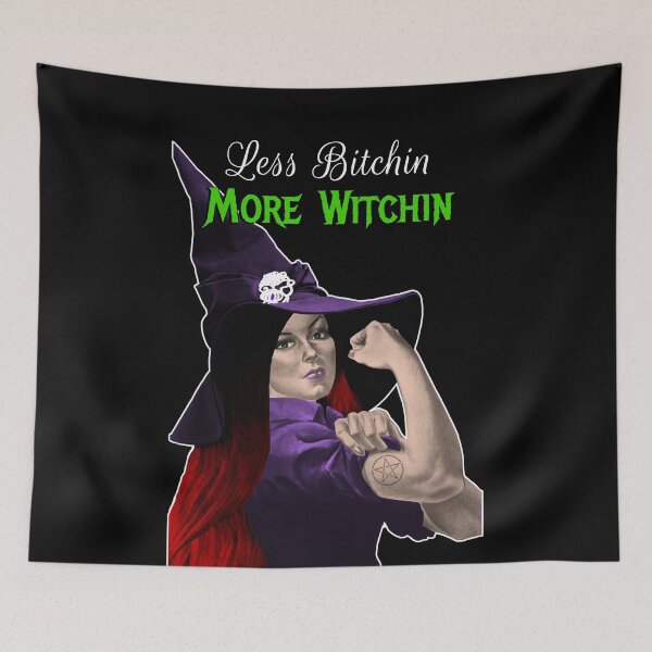 Item preview, Less Bitchin, More Witchin - Rosie the Riveter, We Can Do It Parody designed and sold by Occult Designs.