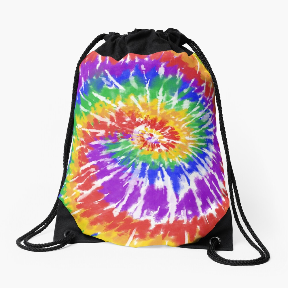 "Rainbow Tie Dye " Drawstring Bag for Sale by GreenSplash Redbubble