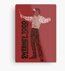 Sweeney Todd - Typography Metal Print