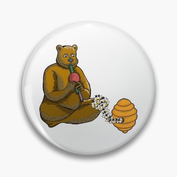 Item preview, BEAR IS CHARMING BEES WITH FLUTE designed and sold by Dwarf-Monkey.