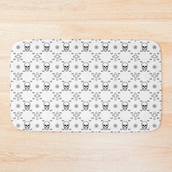 Item preview, Skull Gothic Luxury Brand Pattern Black on White designed and sold by Reeks808.
