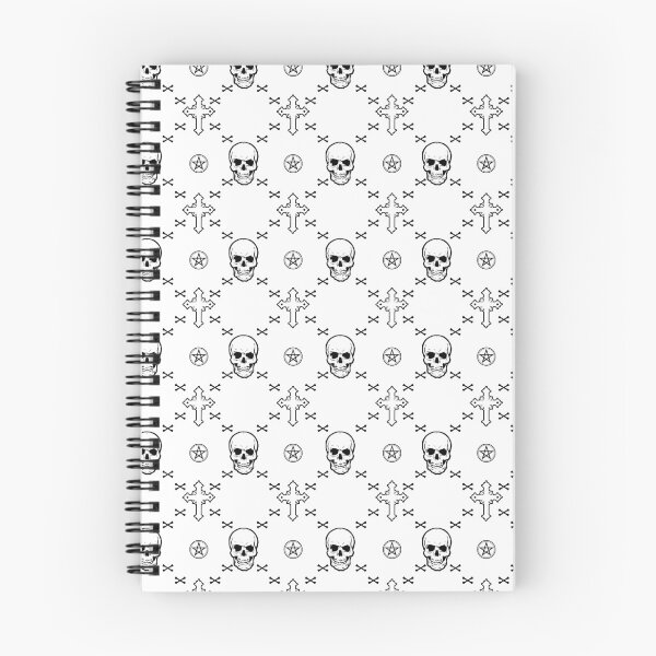 Item preview, Skull Gothic Luxury Brand Pattern Black on White designed and sold by Reeks808.
