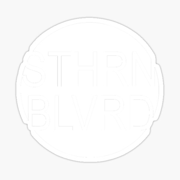 White STHRN BLVRD Logo Sticker