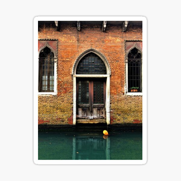 House entrance in Venice with balloon floating on water Sticker