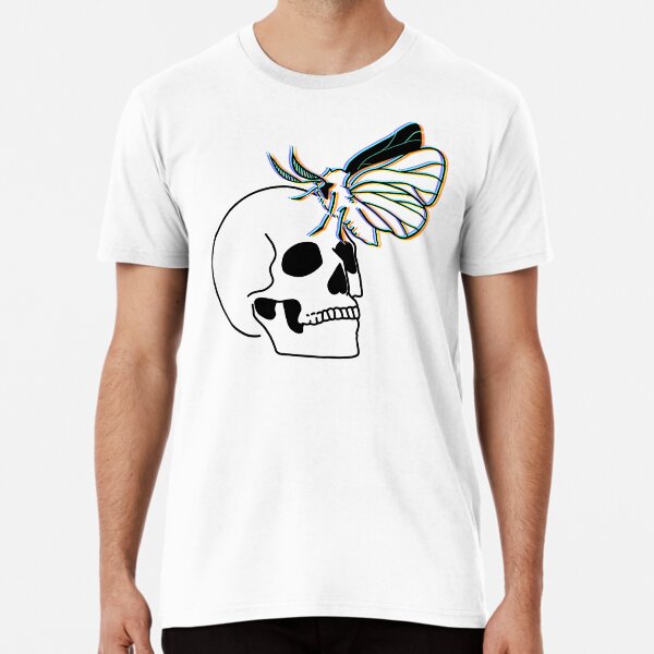 Glitching moth on a skull Premium T-Shirt