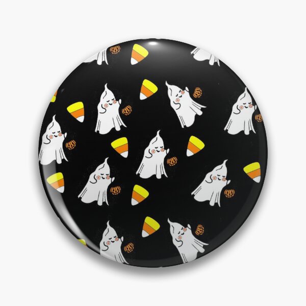 Artikelvorschau, Ghost und Candy Corn Halloween Wallpaper entworfen und verkauft von RainbowPandas.