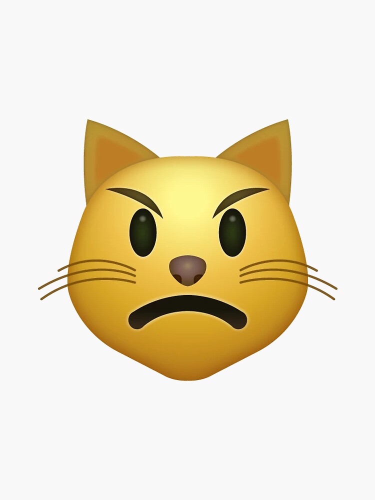 Angry Cat Emoji Sticker for Sale by rkbubble