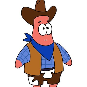 Artwork thumbnail, patrick star in a cowboy outfit sticker by kaylierim