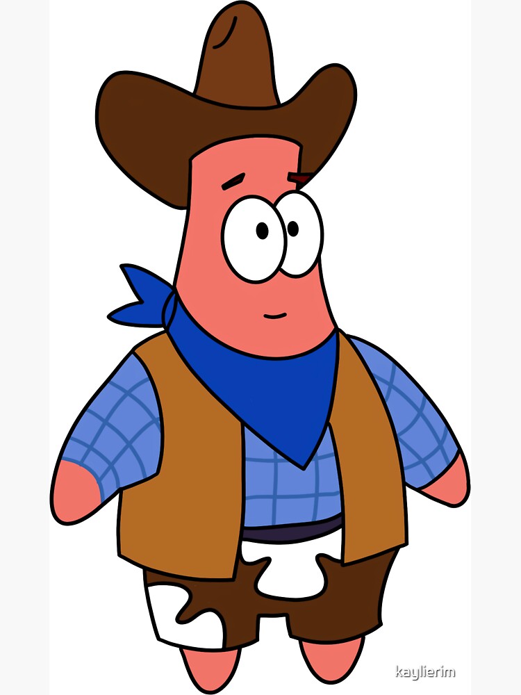 Thumbnail 3 of 3, Magnet, patrick star in a cowboy outfit sticker designed and sold by kaylierim.