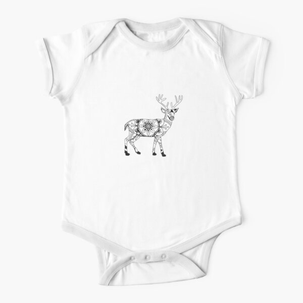 Stag Mandala Short Sleeve Baby One-Piece