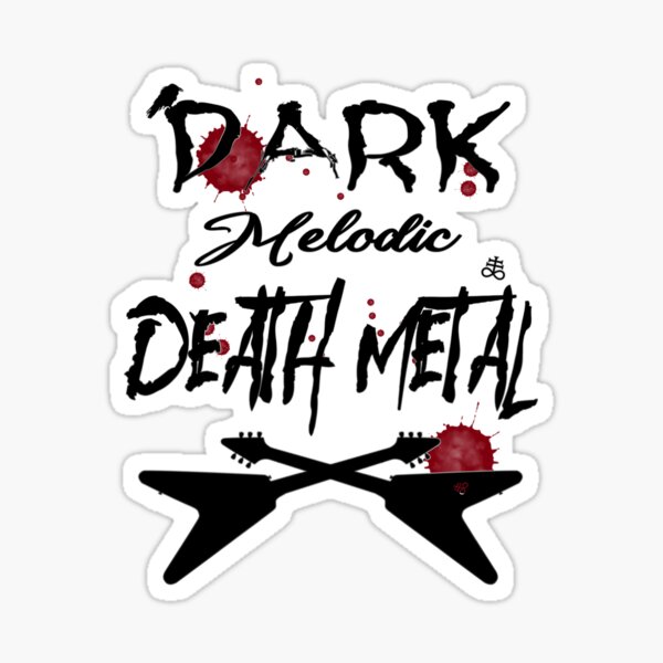 Black Dark Melodic Death Metal Guitars Sticker