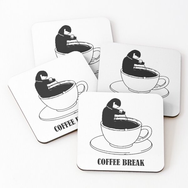 Item preview, Coffee Break, black and white Graphic Gift for friends, coffee lovers designed and sold by Artysneak.