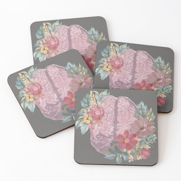 Item preview, Anatomy of Brain in watercolor with florals designed and sold by Harpley Design Studio.
