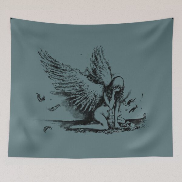 Item preview, Beautiful Crying Fallen Angel Drawing designed and sold by aurielphoenix.