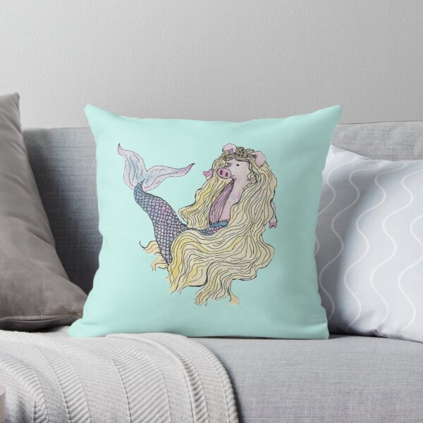 The Merpig Throw Pillow