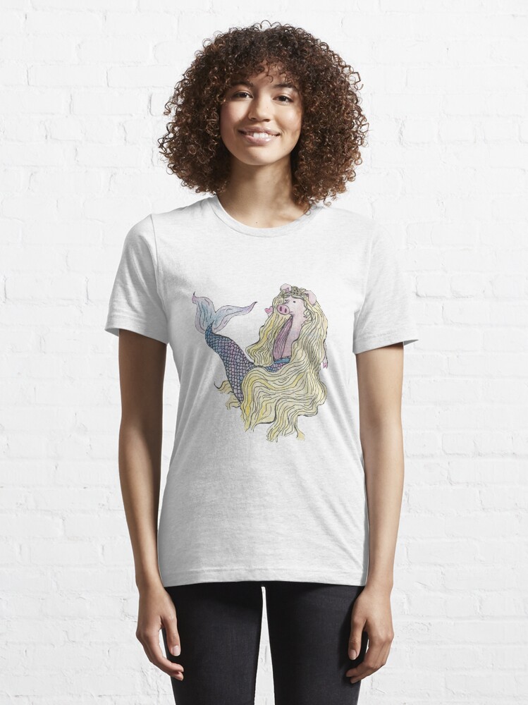 Thumbnail 6 of 7, Essential T-Shirt, The Merpig designed and sold by ArtChildGalore.