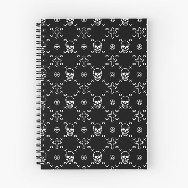 Item preview, Skull Gothic Luxury Brand Pattern White on Black designed and sold by Reeks808.