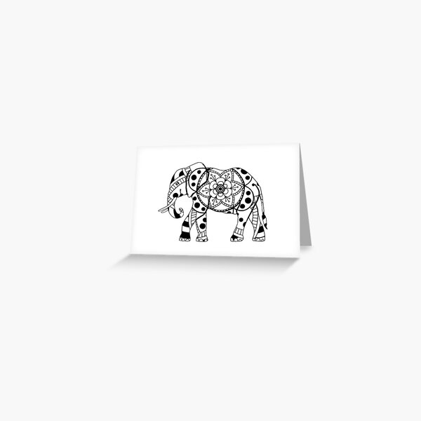 Elephant Mandala Greeting Card