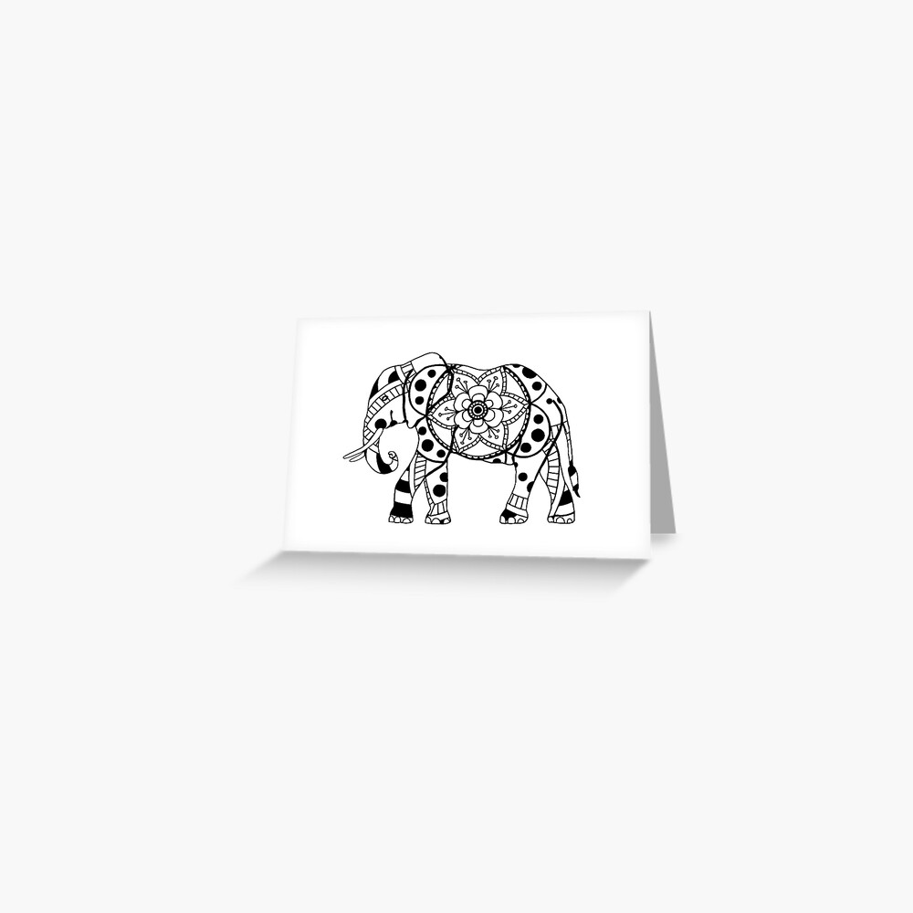 Elephant Mandala Greeting Card
