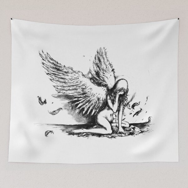 Item preview, Crying Fallen Angel Drawing designed and sold by aurielphoenix.