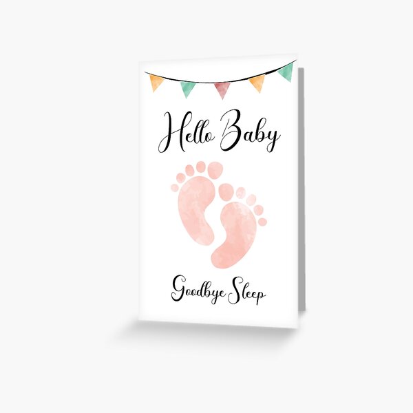 Hello Baby Retro Greeting Card