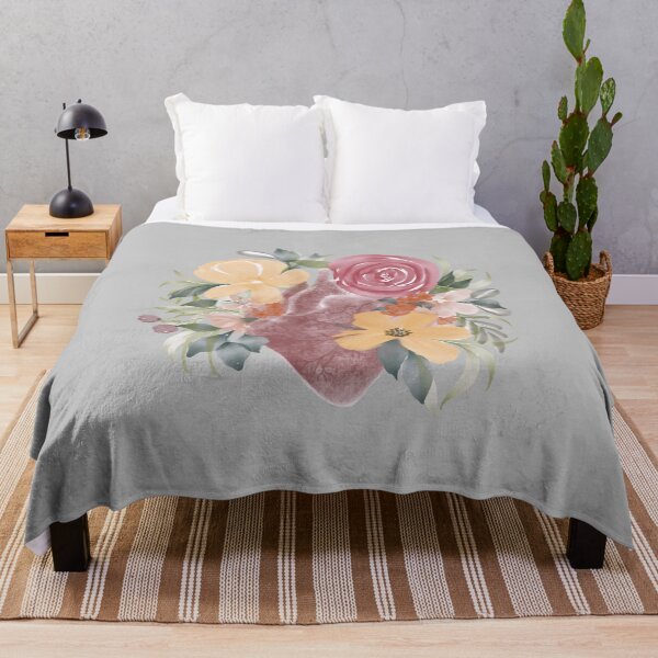 Item preview, Anatomy of Heart in watercolor with florals designed and sold by Harpley Design Studio.