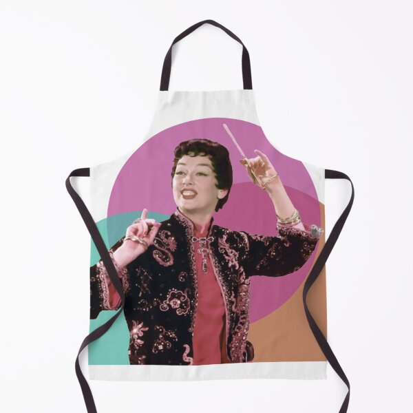 Rosalind Russell as Auntie Mame - Teal, Magenta, Orange Remix Apron