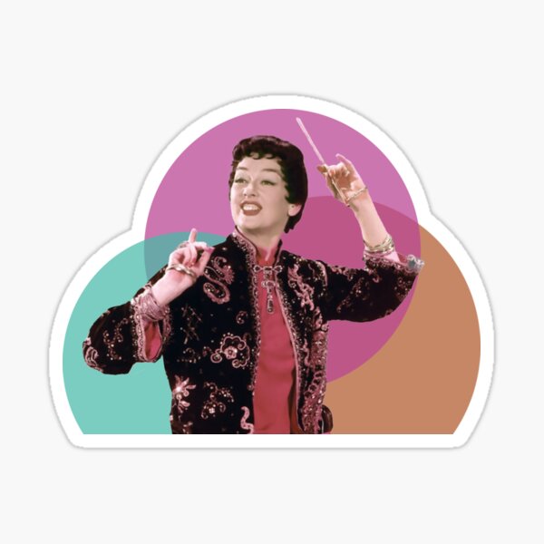 Rosalind Russell as Auntie Mame - Teal, Magenta, Orange Remix Sticker