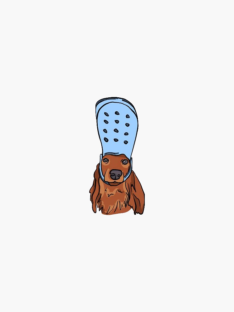 Dog with croc on sales head sticker