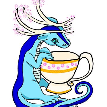 Artwork thumbnail, Little Blue Tea Dragon by QTPieCollective