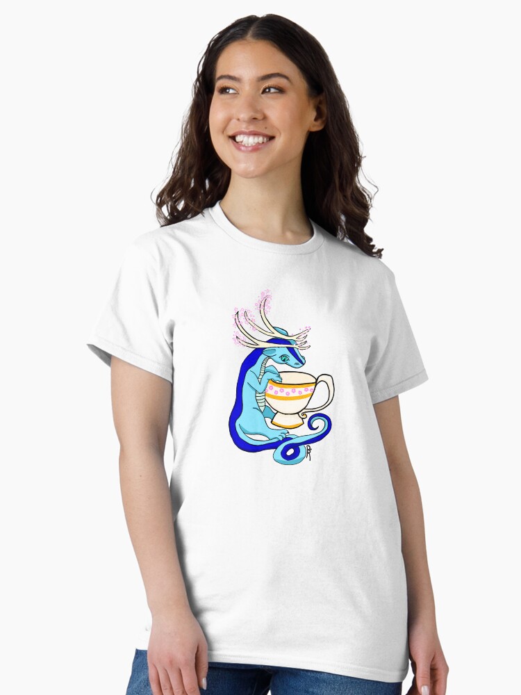 Thumbnail 2 of 7, Classic T-Shirt, Little Blue Tea Dragon designed and sold by QTPieCollective.