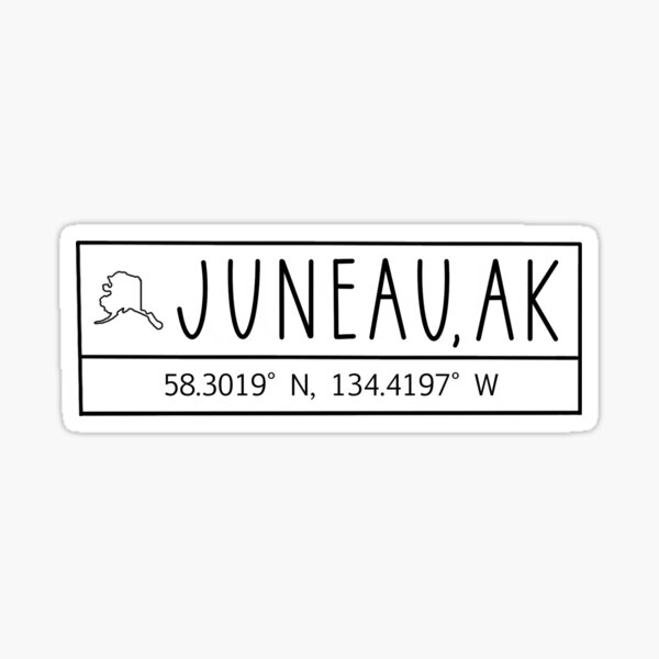 Artikel-Vorschau von Juneau Alaska Koordinaten Emblem, designt und verkauft von Emily Designs.