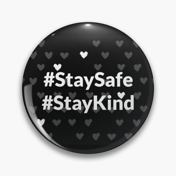 Item preview, Stay Safe & Kind Heart Pattern Back & White designed and sold by FunShirtDesigns.