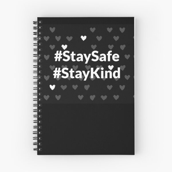 Item preview, Stay Safe & Kind Heart Pattern Back & White designed and sold by FunShirtDesigns.