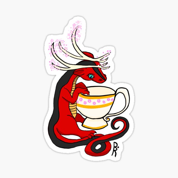 Little Red Tea Dragon Sticker