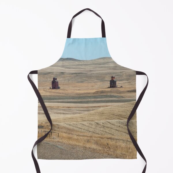 Item preview, two prairie grain elevators of in the distance  designed and sold by marvin barth.