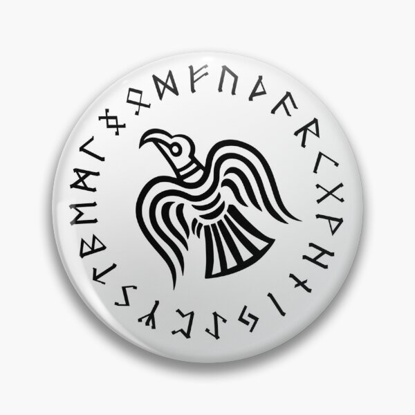 Item preview, Norse Raven Elder Futhark Viking Runes Black designed and sold by BluePagan.