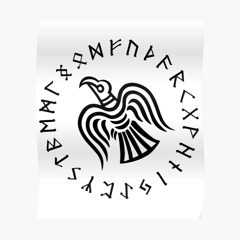 Norse Raven Elder Futhark Viking Runes Black Mask By Bluepagan Redbubble