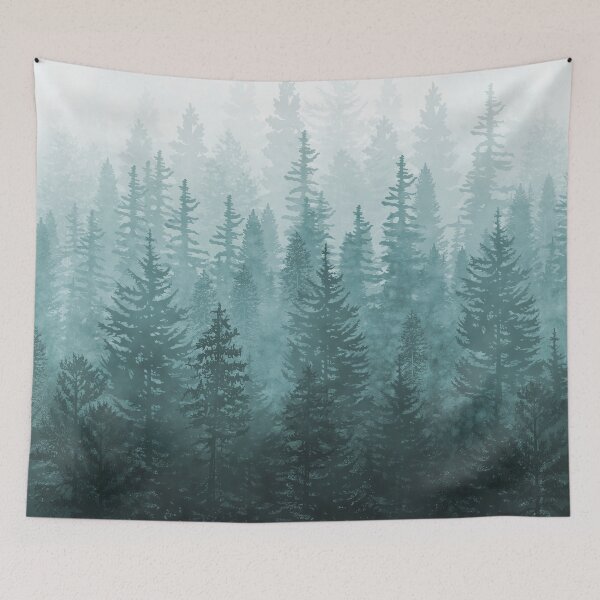 Item preview, My Misty Secret Forest - turquoise green designed and sold by maryedenoa.