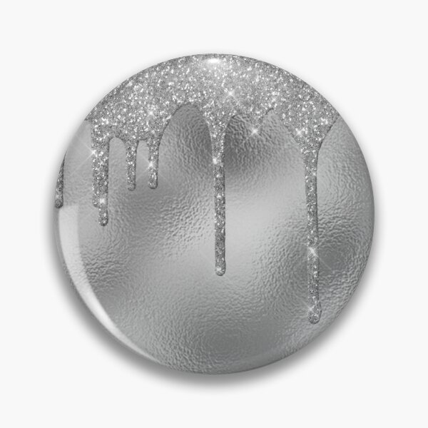Item preview, Silver Grey Metallic Foil Glitter Drips  designed and sold by ColorFlowArt.