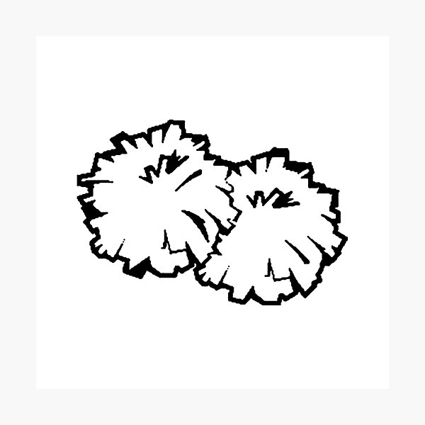 Pom Poms (Red & White) | Sticker