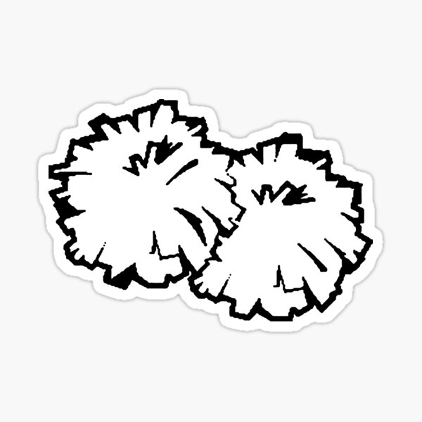 Pom Poms (Purple & White) Sticker for Sale by crystalcreative