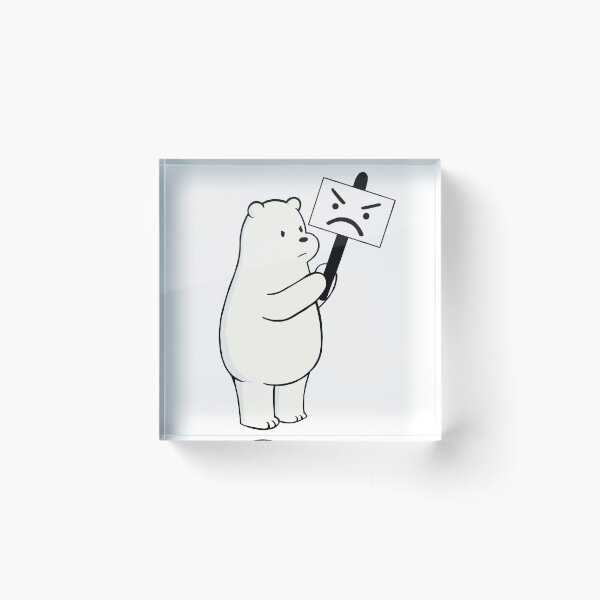 Item preview, WeBareBears Ice Bear holding frowning face designed and sold by Senifly.