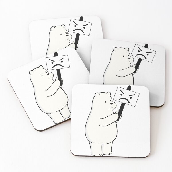 Item preview, WeBareBears Ice Bear holding frowning face designed and sold by Senifly.