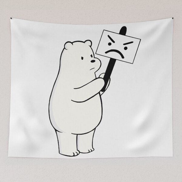 Item preview, WeBareBears Ice Bear holding frowning face designed and sold by Senifly.