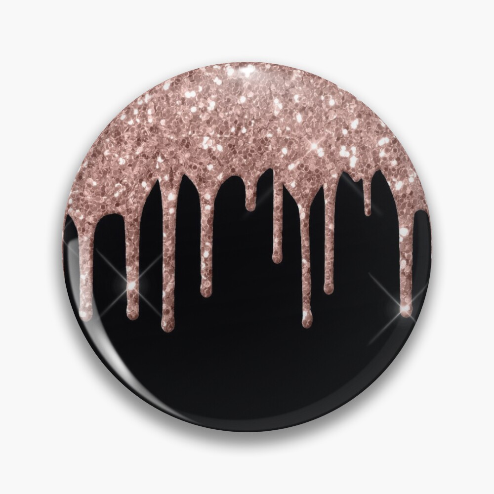 Black Rose Gold Glitter Round Backdrop Cover