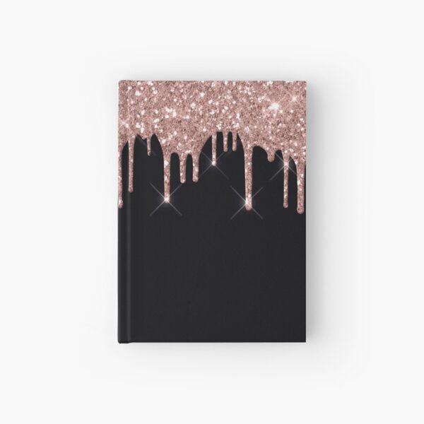 Item preview, Black  Rose Gold Trendy Sparkle Glitter look Drips  designed and sold by ColorFlowArt.