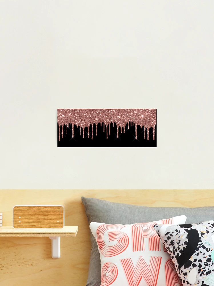 Black gold glitter drips sparkle glam wrapping paper